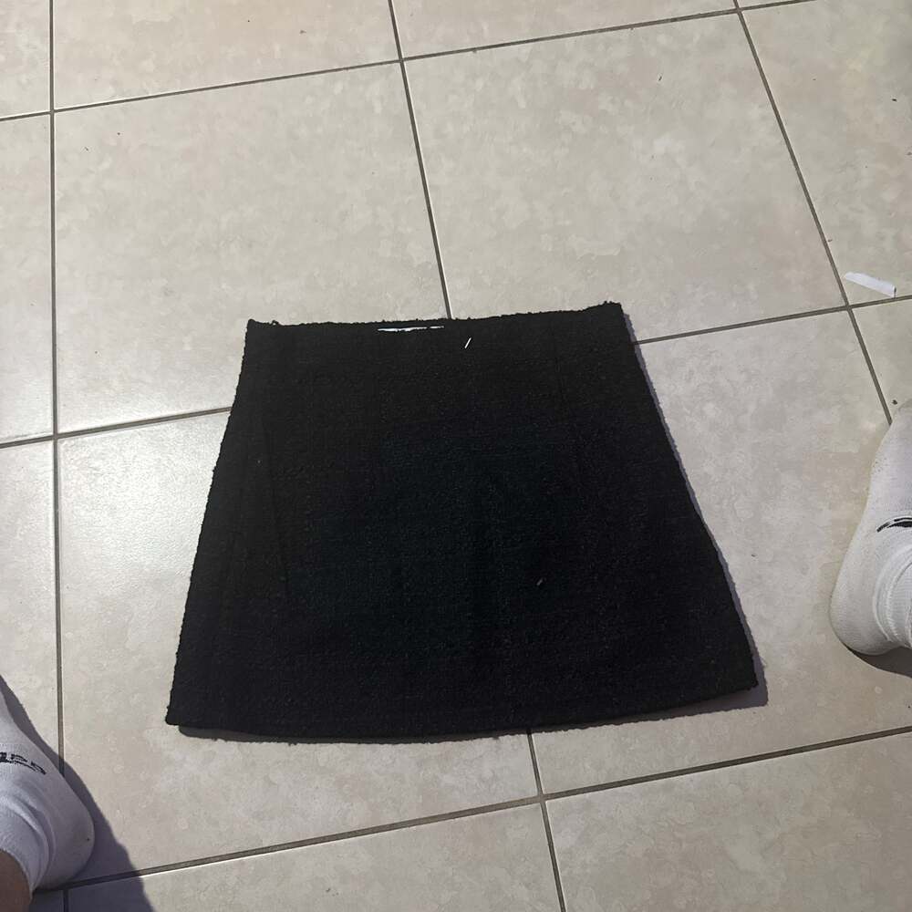 ZARA Black Textured Bouclé Mini Skirt